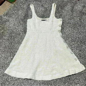 Zara Cream Mini Dress with Button Detail
